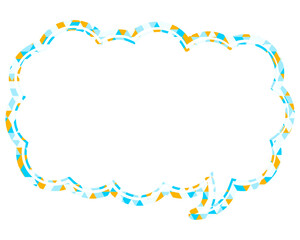 Fototapeta premium ステンドグラス風吹き出し 三角形模様 細長い雲形