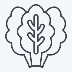Icon Kale. related to Fruits and Vegetables symbol. line style. editable