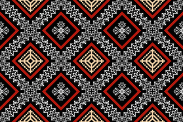 Ethnic Figure aztec embroidery style.Geometric ikat oriental traditional art pattern.Design for ethnic background,wallpaper,fashion,clothing,wrapping,fabric,element,sarong,graphic,vector illustration.