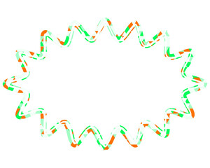 ステンドグラス風吹き出し　三角形模様　細長い丸みのあるギザギザした形