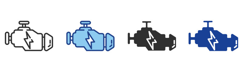 Engine Icon Multiple Style Vector Collection 