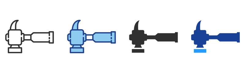 Hammer Icon Multiple Style Vector Collection 