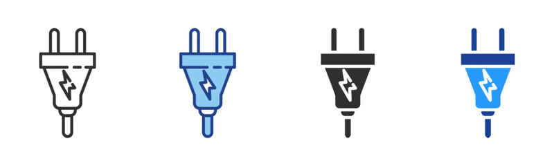 Plug Icon Multiple Style Vector Collection 