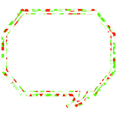 ステンドグラス風吹き出し　三角形模様　角のある八角形
