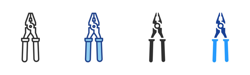 Plier Icon Multiple Style Vector Collection 