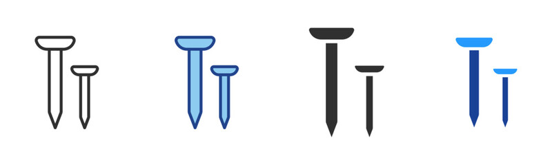 Nails Icon Multiple Style Vector Collection 