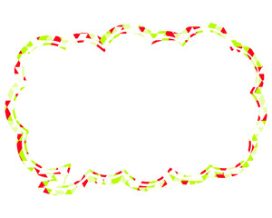 Fototapeta premium ステンドグラス風吹き出し 三角形模様 細長い雲形