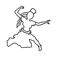 african dance silhouette icon, african dance silhouette line art - simple line art of african dance silhouette, perfect for african dance silhouette logos and icons
