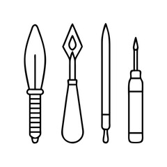 artisan tools icon, artisan tools line art - simple line art of artisan tools, perfect for artisan tools logos and icons