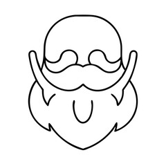beard icon, beard line art - simple line art of beard, perfect for beard logos and icons