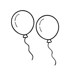 black and red balloons icon, black and red balloons line art - simple line art of black and red balloons, perfect for black and red balloons logos and icons