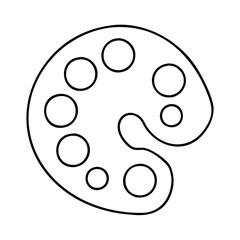 black artists paint palette icon, black artists paint palette line art - simple line art of black artists paint palette, perfect for black artists paint palette logos and icons