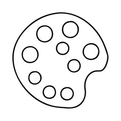 black artists paint palette icon, black artists paint palette line art - simple line art of black artists paint palette, perfect for black artists paint palette logos and icons