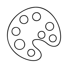 black artists paint palette icon, black artists paint palette line art - simple line art of black artists paint palette, perfect for black artists paint palette logos and icons