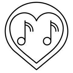 Musical love playlist icon line art vector