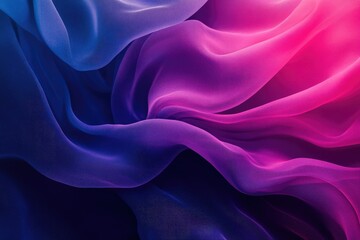 Fototapeta premium Abstract image of flowing fabric in shades of blue, purple, and pink, creating a gradient effect.