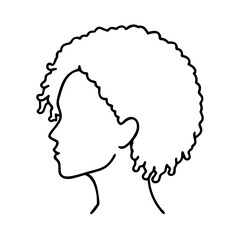 black woman with natural hair silhouette icon