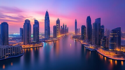 Obraz premium Dubai Marina at Dusk