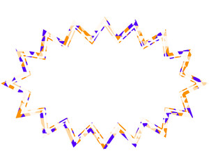 ステンドグラス風吹き出し　三角形模様　細長いギザギザした形
