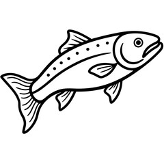 Trout Outline Vector Illustration