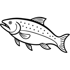 Trout Outline Vector Illustration