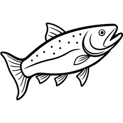 Trout Outline Vector Illustration
