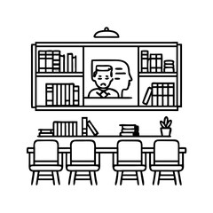 classroom with black history books icon