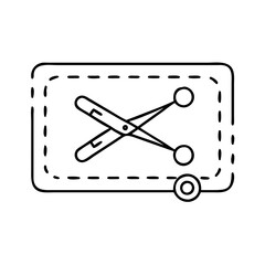 coupon with scissors icon, coupon with scissors line art - simple line art of coupon with scissors, perfect for coupon with scissors logos and icons
