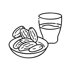 dates and water icon, dates and water line art - simple line art of dates and water, perfect for dates and water logos and icons