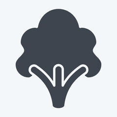 Obraz premium Icon Broccoli. related to Fruits and Vegetables symbol. glyph style. editable