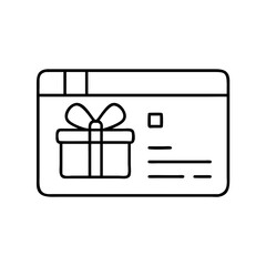 digital gift card icon, digital gift card line art - simple line art of digital gift card, perfect for digital gift card logos and icons