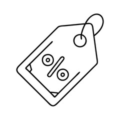discount tag icon, discount tag line art - simple line art of discount tag, perfect for discount tag logos and icons