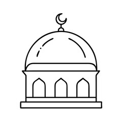 dome of the mosque icon, dome of the mosque line art - simple line art of dome of the mosque, perfect for dome of the mosque logos and icons © Sayem