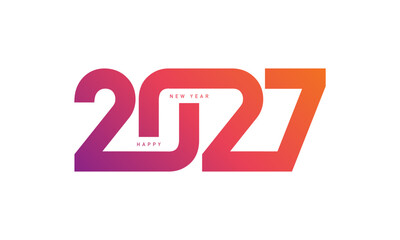 2027 new year logo. Number of year design.