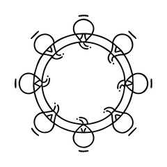 drum circle icon, drum circle line art - simple line art of drum circle, perfect for drum circle logos and icons