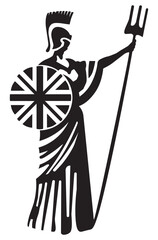 Vector silhouette of an ancient Rome or British soldier