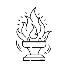 eternal flame icon, eternal flame line art - simple line art of eternal flame, perfect for eternal flame logos and icons