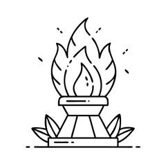 eternal flame icon, eternal flame line art - simple line art of eternal flame, perfect for eternal flame logos and icons