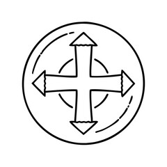 Fototapeta premium faith symbol icon, faith symbol line art - simple line art of faith symbol, perfect for faith symbol logos and icons