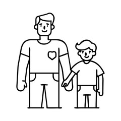 father and son icon, father and son line art - simple line art of father and son, perfect for father and son logos and icons