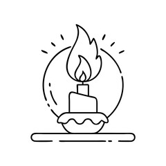 flame of remembrance icon, flame of remembrance line art - simple line art of flame of remembrance, perfect for flame of remembrance logos and icons