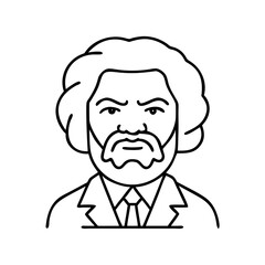 frederick douglass icon, frederick douglass line art - simple line art of frederick douglass, perfect for frederick douglass logos and icons
