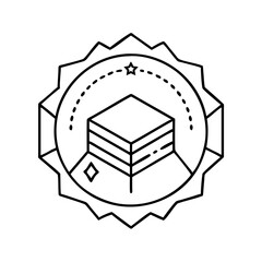 hajj badge icon, hajj badge line art - simple line art of hajj badge, perfect for hajj badge logos and icons