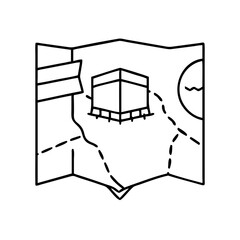 hajj map icon, hajj map line art - simple line art of hajj map, perfect for hajj map logos and icons