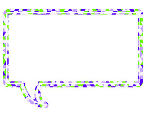 ステンドグラス風吹き出し　三角形模様　四角形