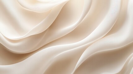 Obraz premium Soft, flowing cream fabric draped elegantly, creating serene backdrop