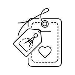 handmade product tag icon, handmade product tag line art - simple line art of handmade product tag, perfect for handmade product tag logos and icons