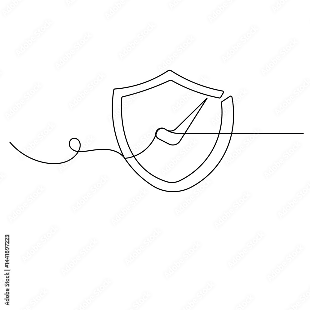 Poster check mark icon continuous one line drawing of outline vector illustration