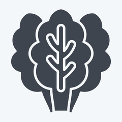 Icon Kale. related to Fruits and Vegetables symbol. glyph style. editable