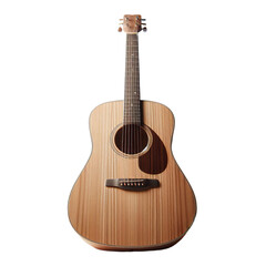 Obraz premium Light Wood Acoustic Guitar on White Background